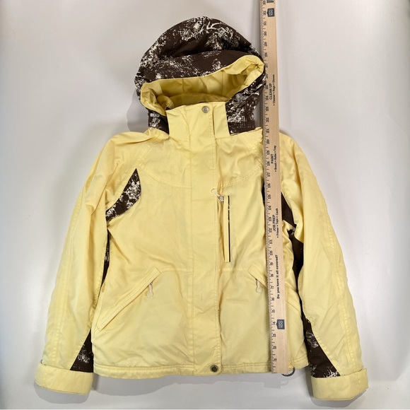 Nils Women’s Insulated Ski Jacket Butter Yellow Abstract Brown Small - Picture 11 of 12